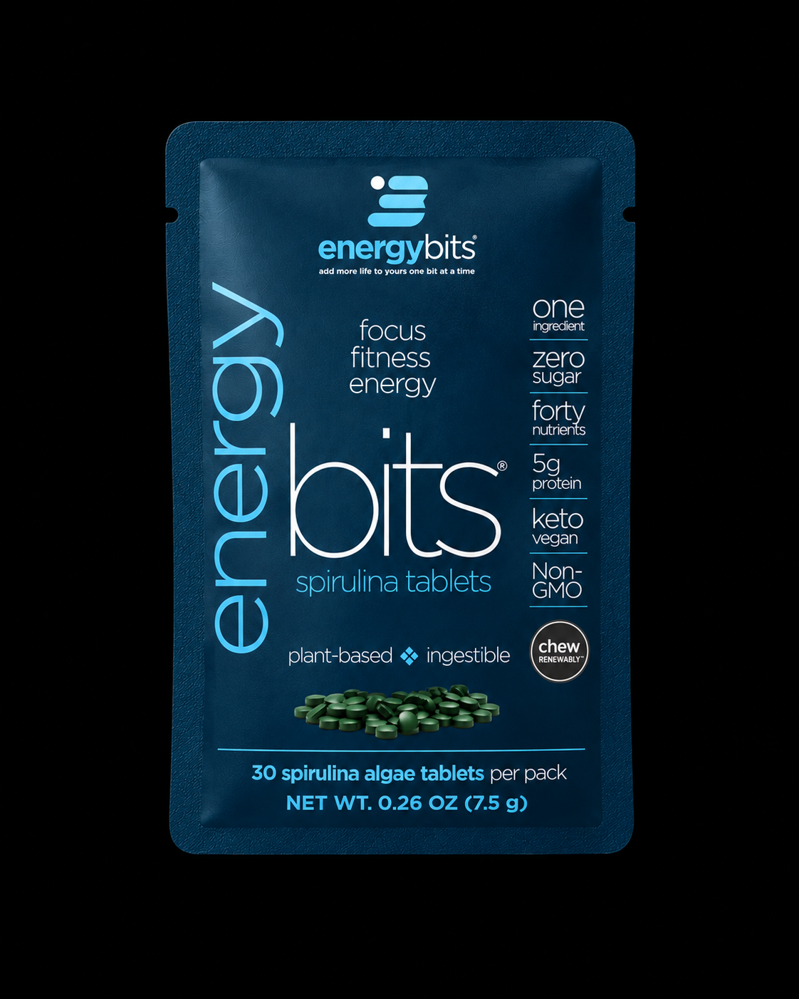 ENERGYbits Spirulina Tablets packaging